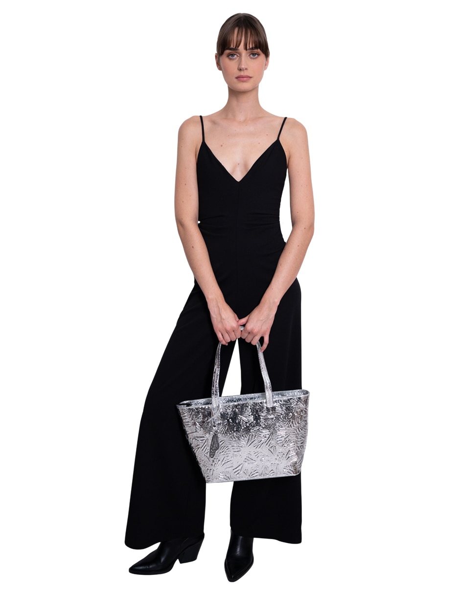 Bolsa tote Grabado Mariposa de piel para mujer 7
