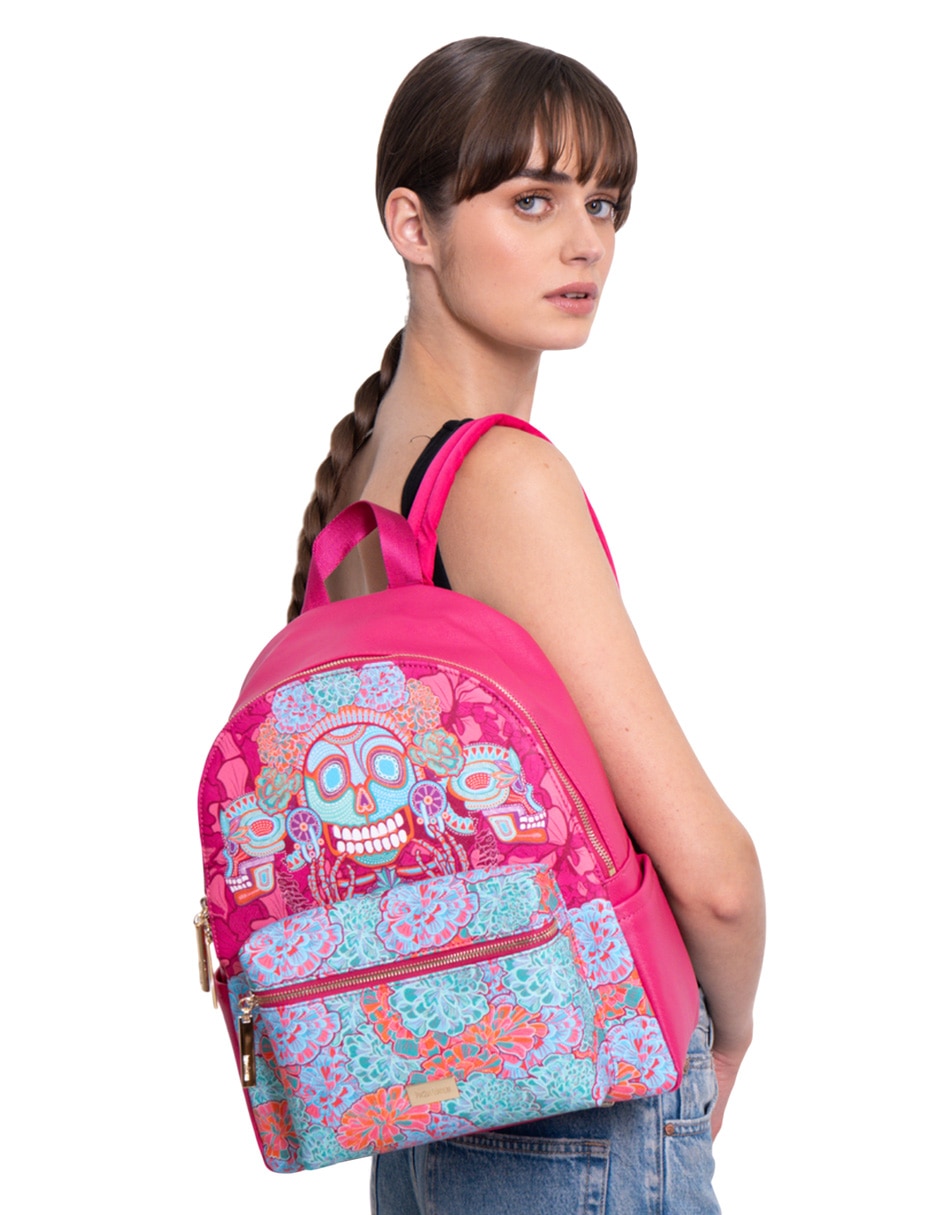 Mochila casual Día de Muertos Catrina para mujer 4