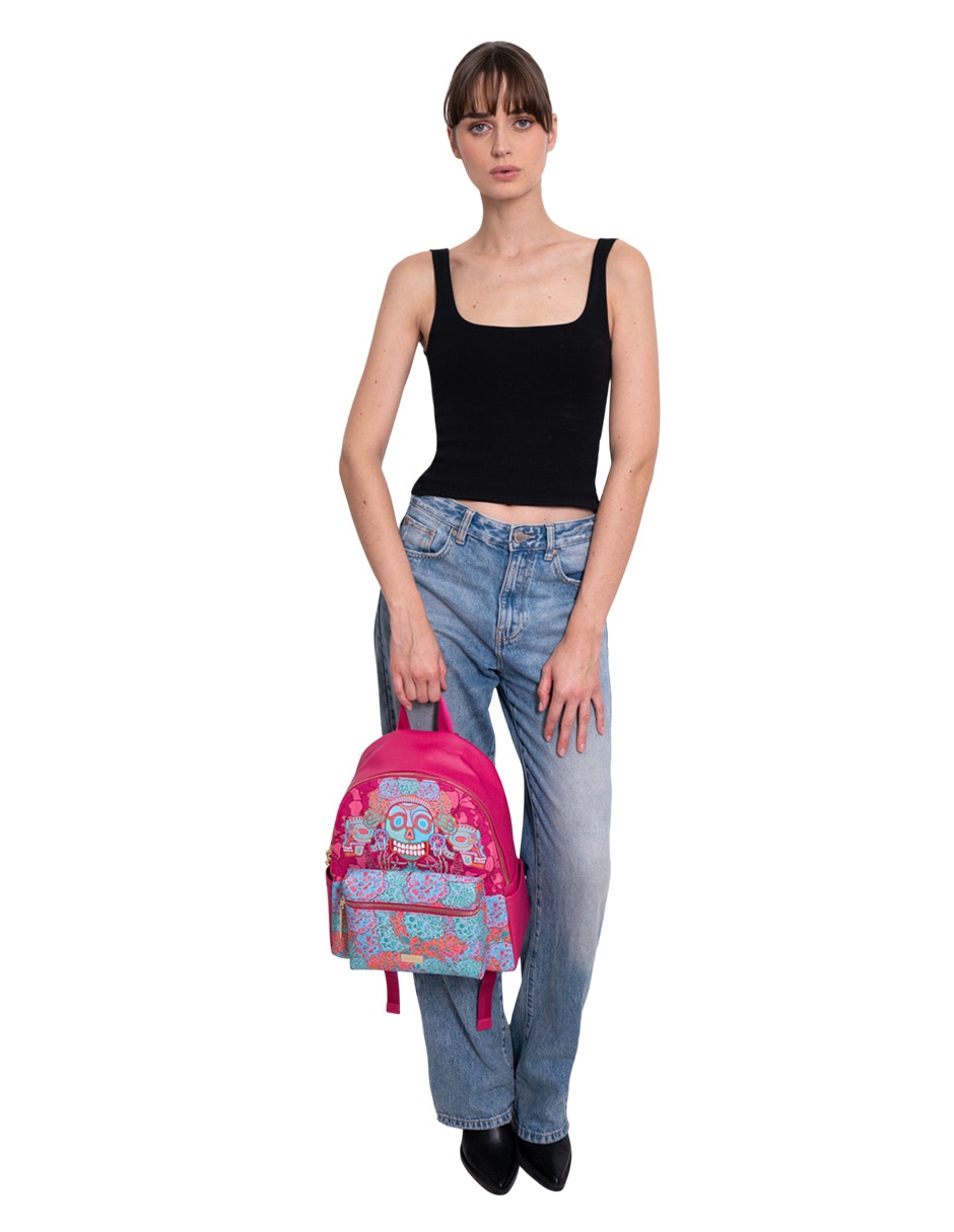 Mochila casual Día de Muertos Catrina para mujer 6