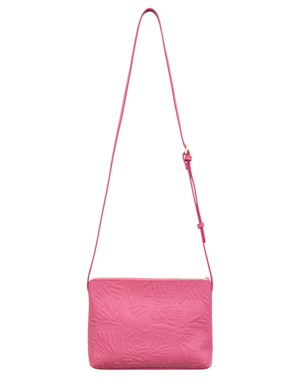 Bolsa crossbody Grabado Mariposa de piel para mujer 2