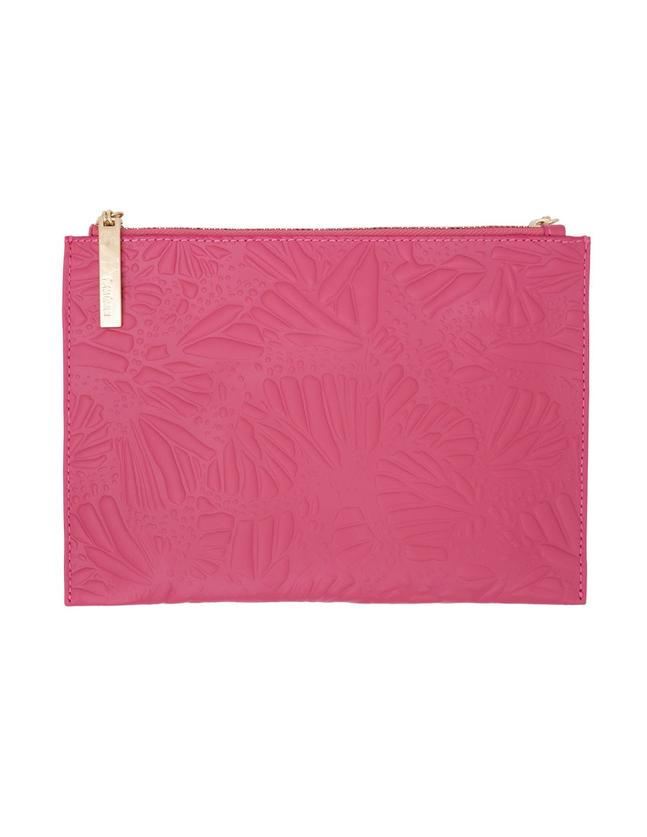 Bolsa crossbody Grabado Mariposa de piel para mujer 2