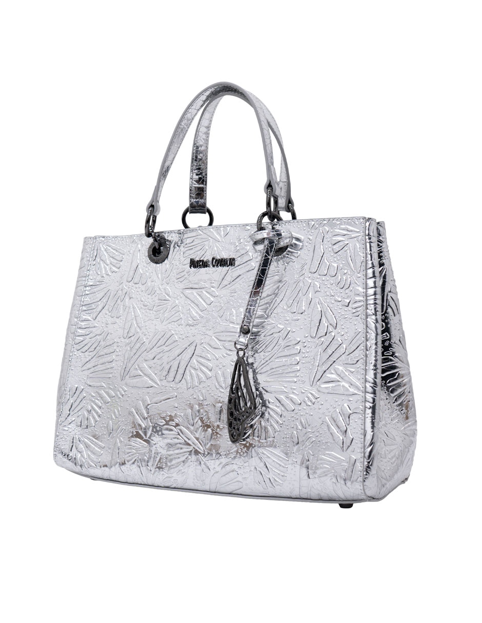 Bolsa satchel Grabado Mariposa de piel para mujer 2