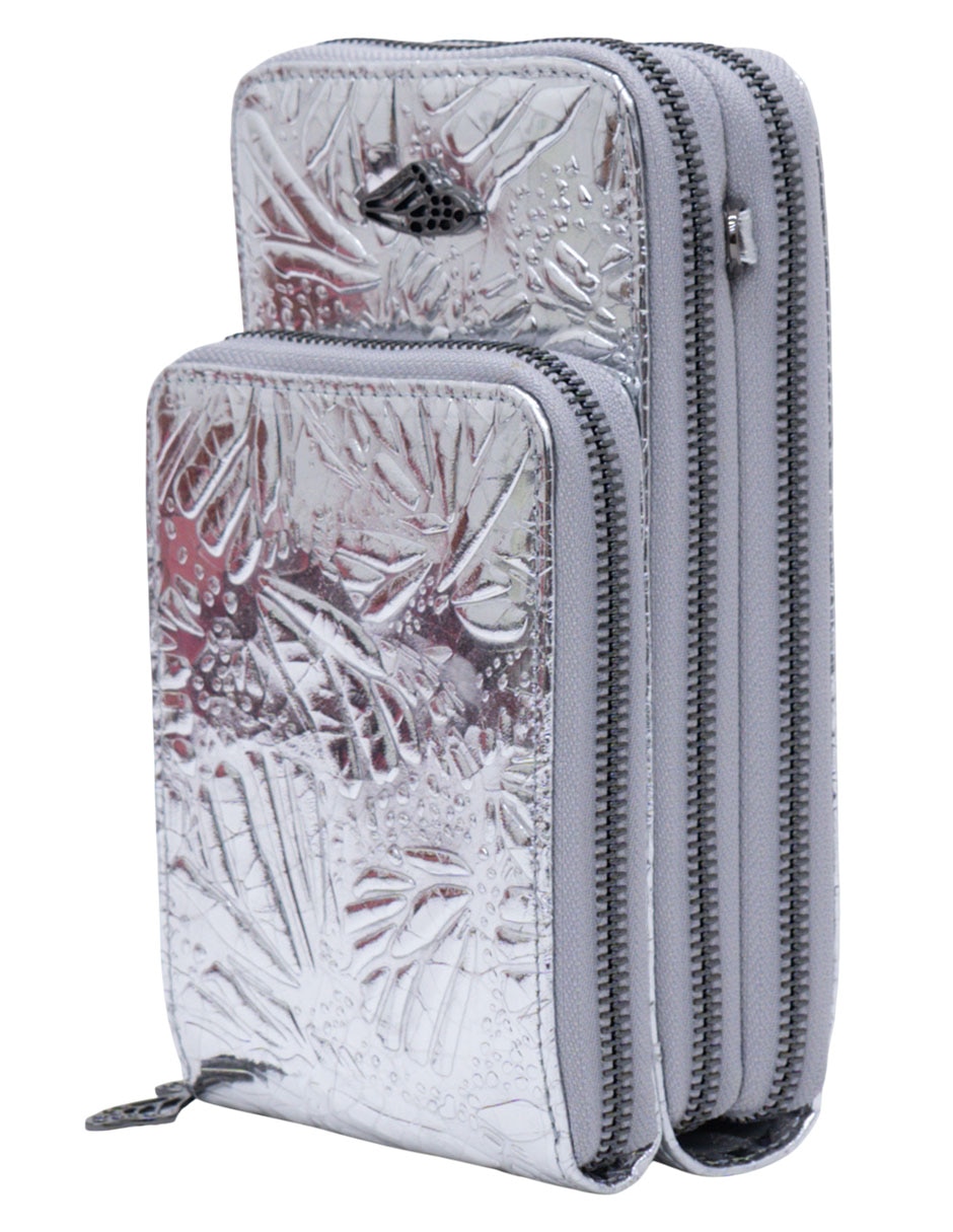 Bolsa crossbody Grabado Mariposa de piel para mujer 2