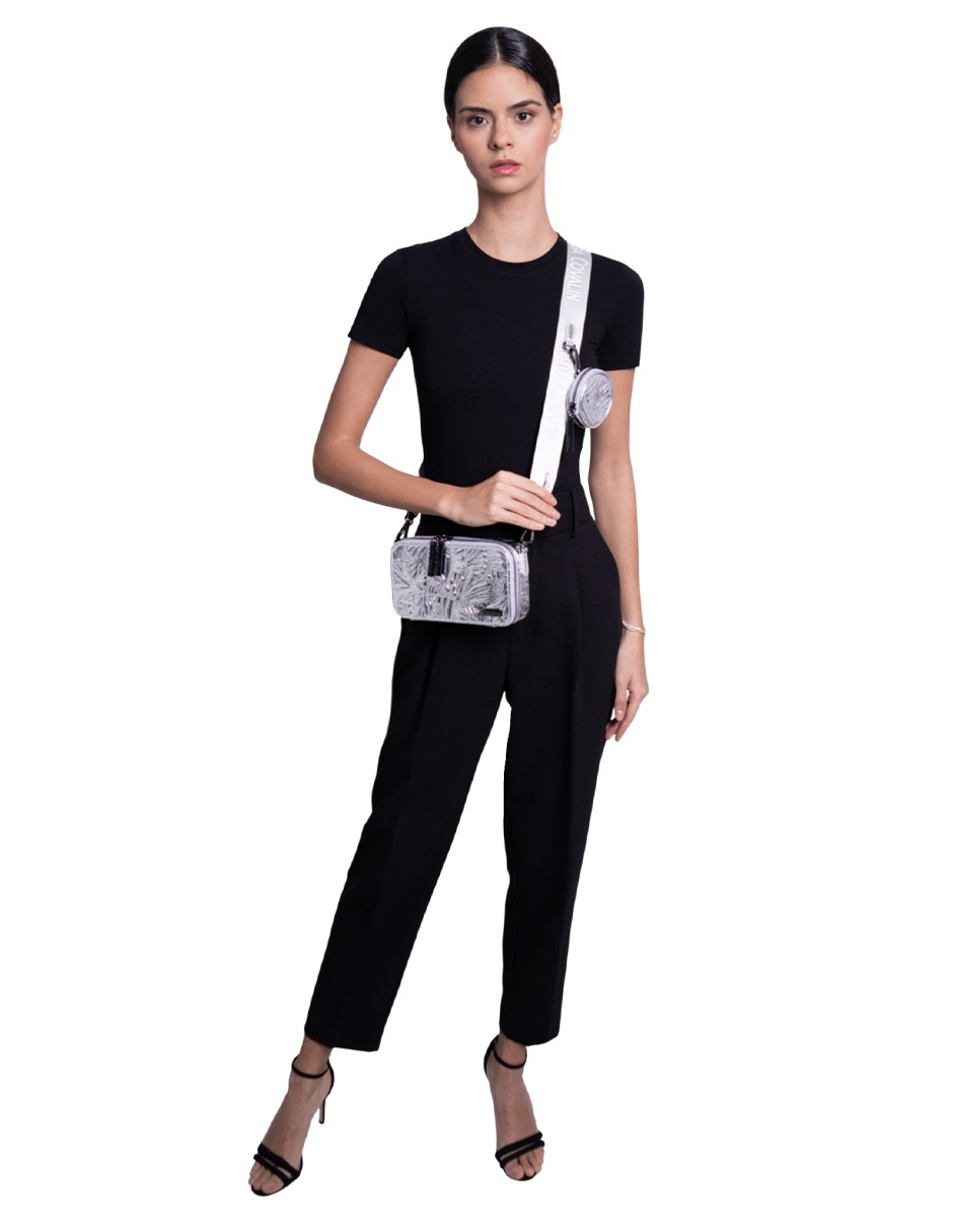 Bolsa crossbody Grabado Mariposa de piel para mujer 9