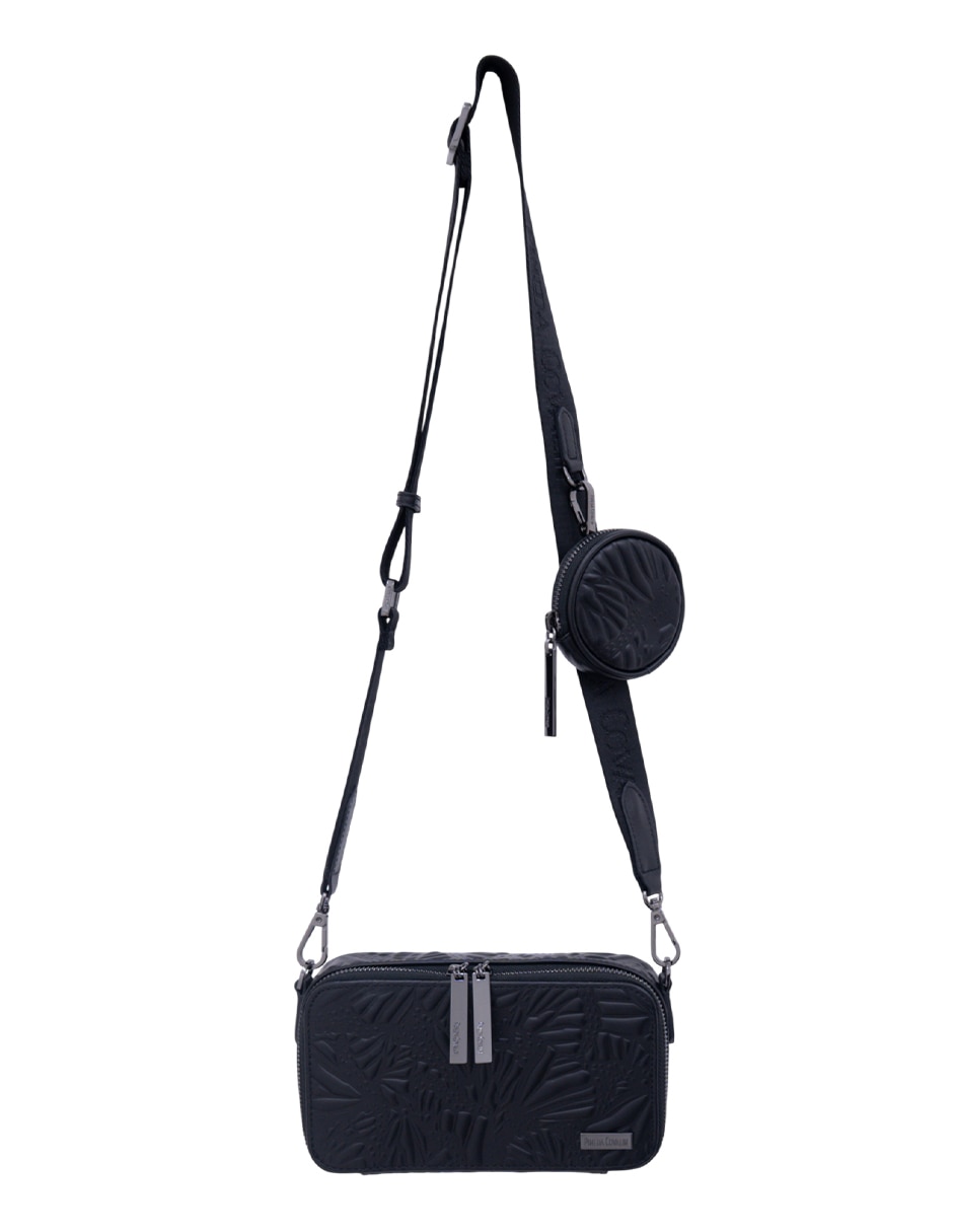 Bolsa crossbody Grabado Mariposa de piel para mujer