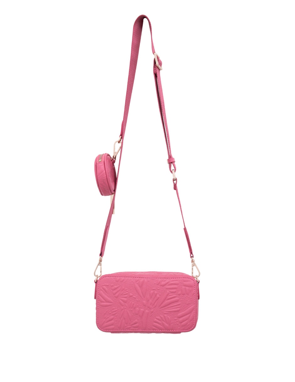 Bolsa crossbody Grabado Mariposa de piel para mujer 6