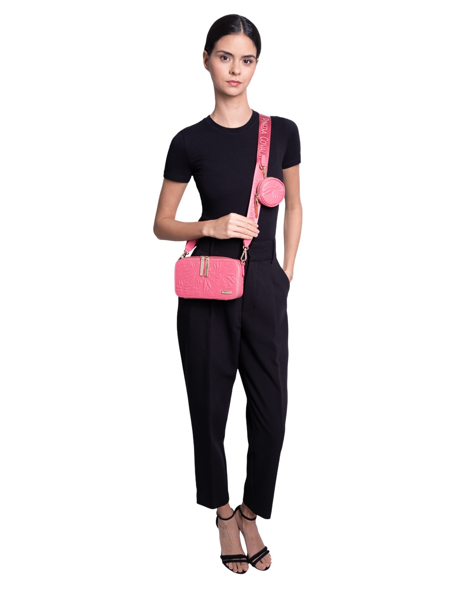 Bolsa crossbody Grabado Mariposa de piel para mujer 9