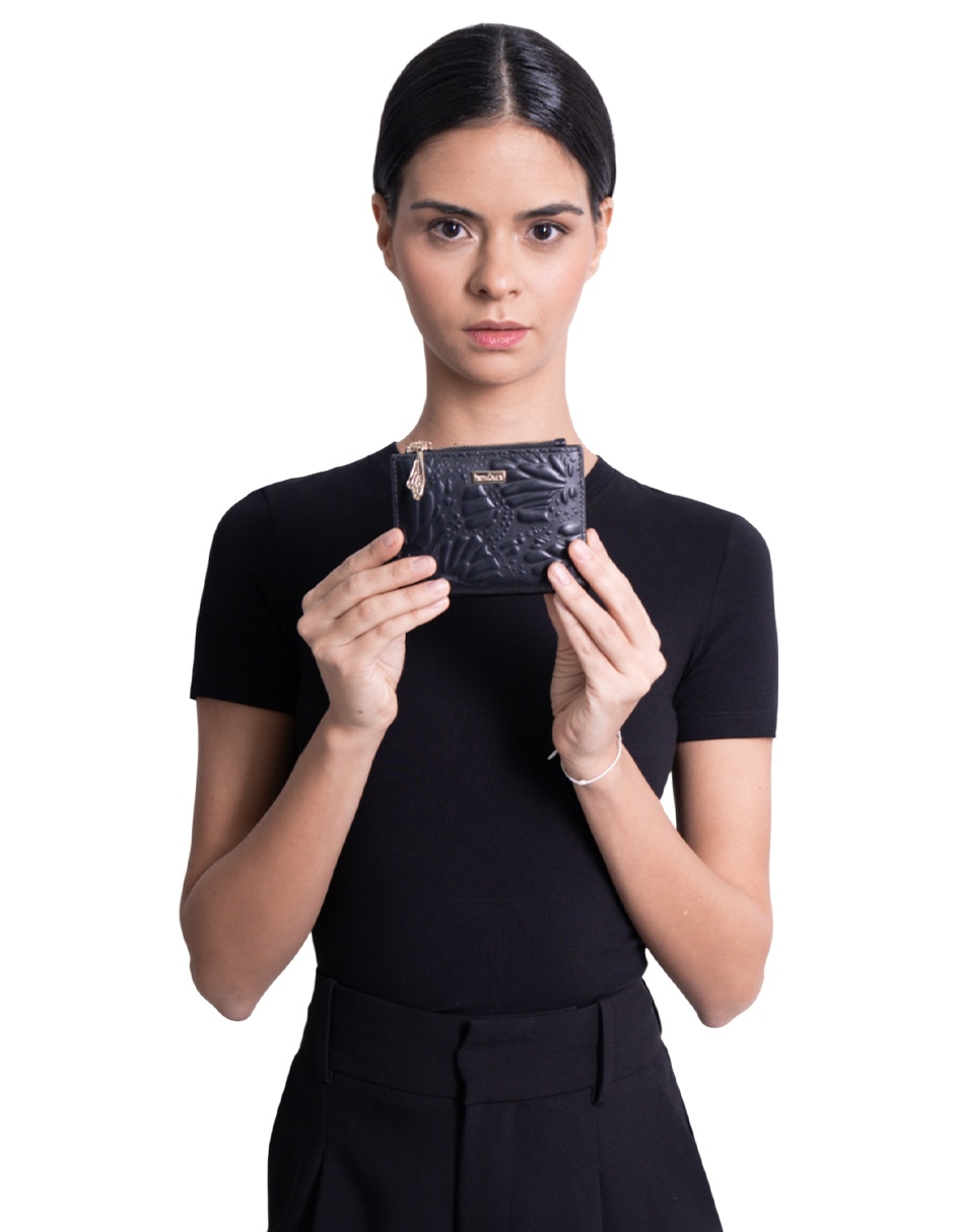 Cartera grabado mariposa para mujer 6
