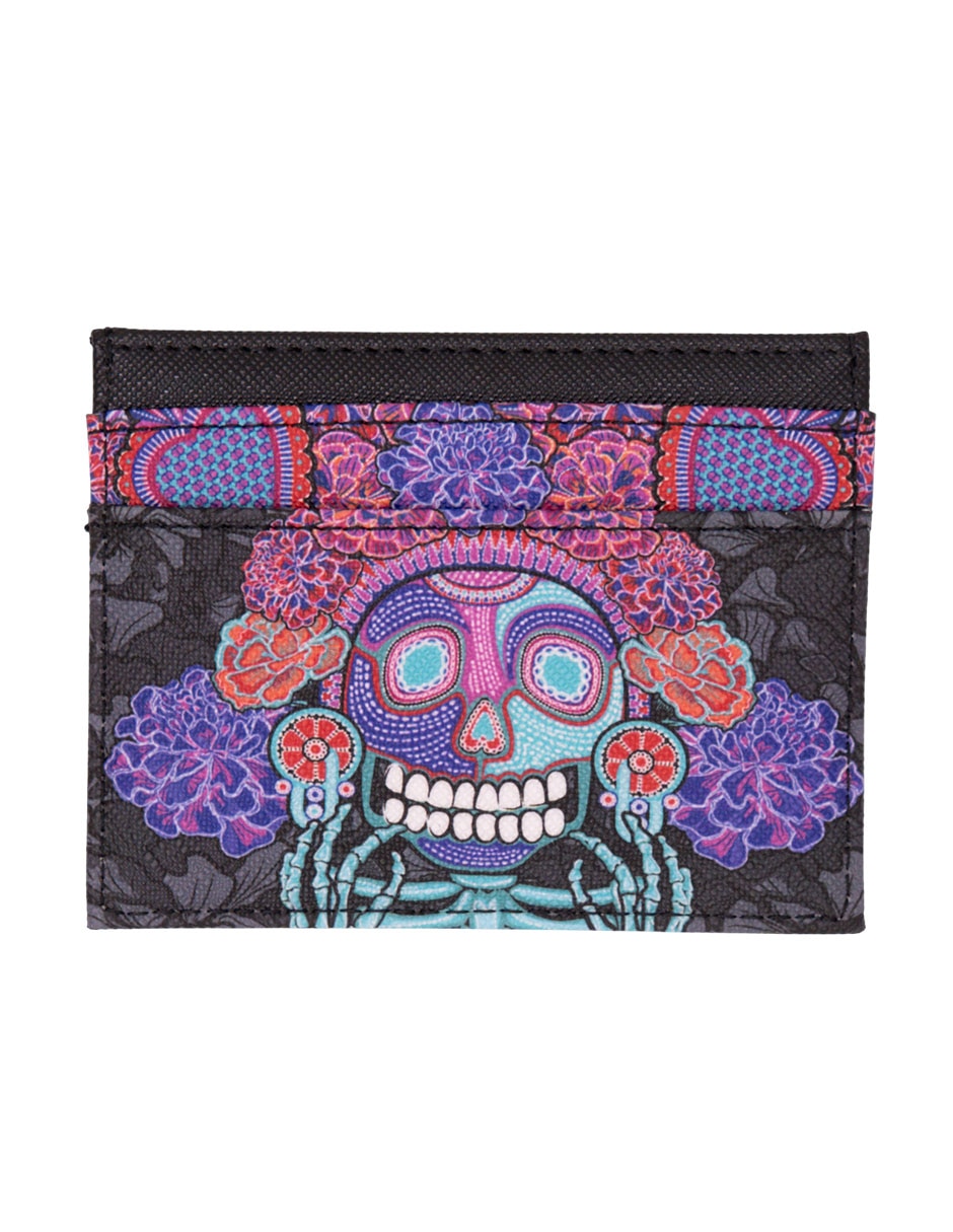 Tarjetero Día de Muertos Catrina para mujer 2