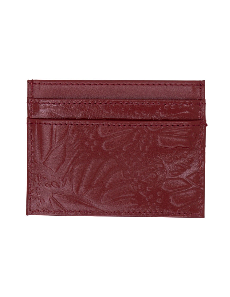Tarjetero de piel Grabado Mariposa para mujer 2
