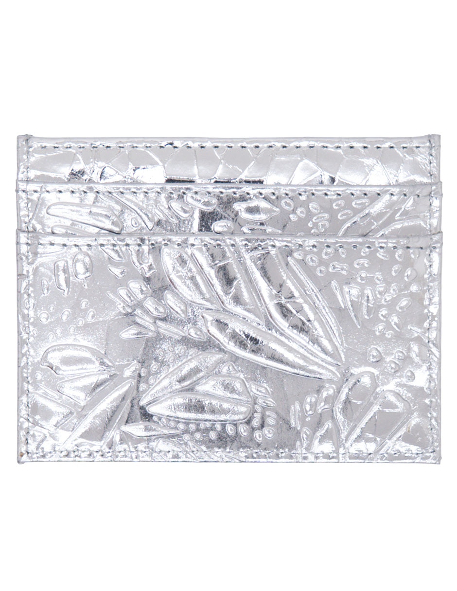 Tarjetero de piel Grabado Mariposa para mujer 2