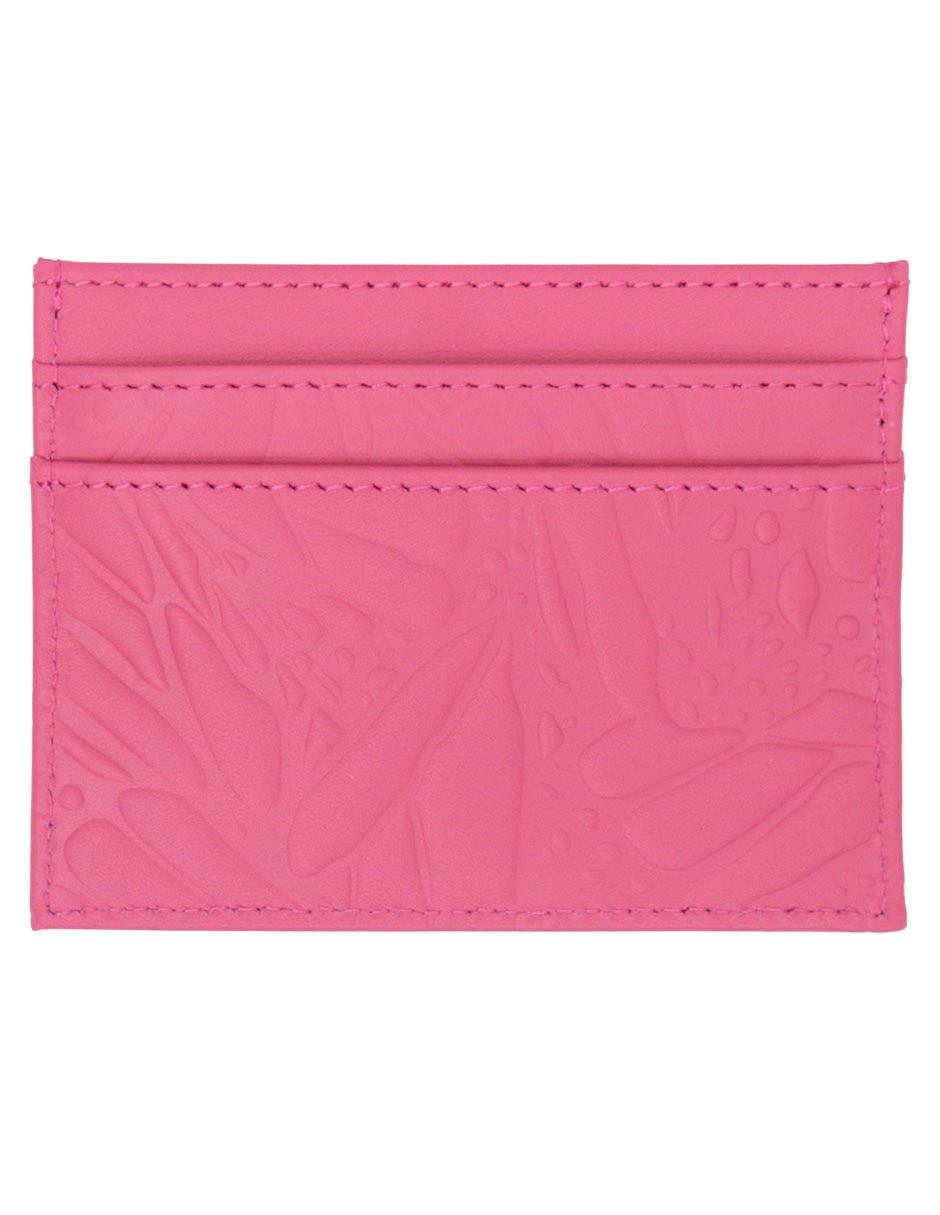 Tarjetero de piel Grabado Mariposa para mujer 2