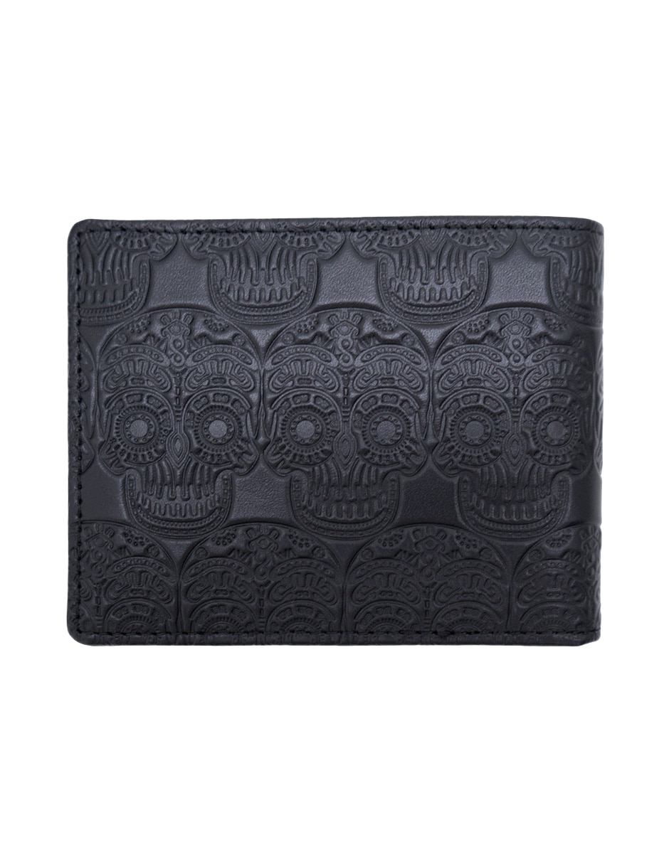 Cartera grabado tzompantli para hombre 2