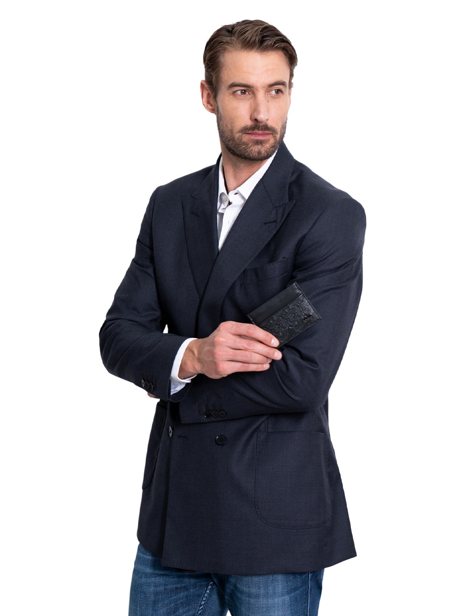Tarjetero piel Grabado Tzompantli para hombre 5