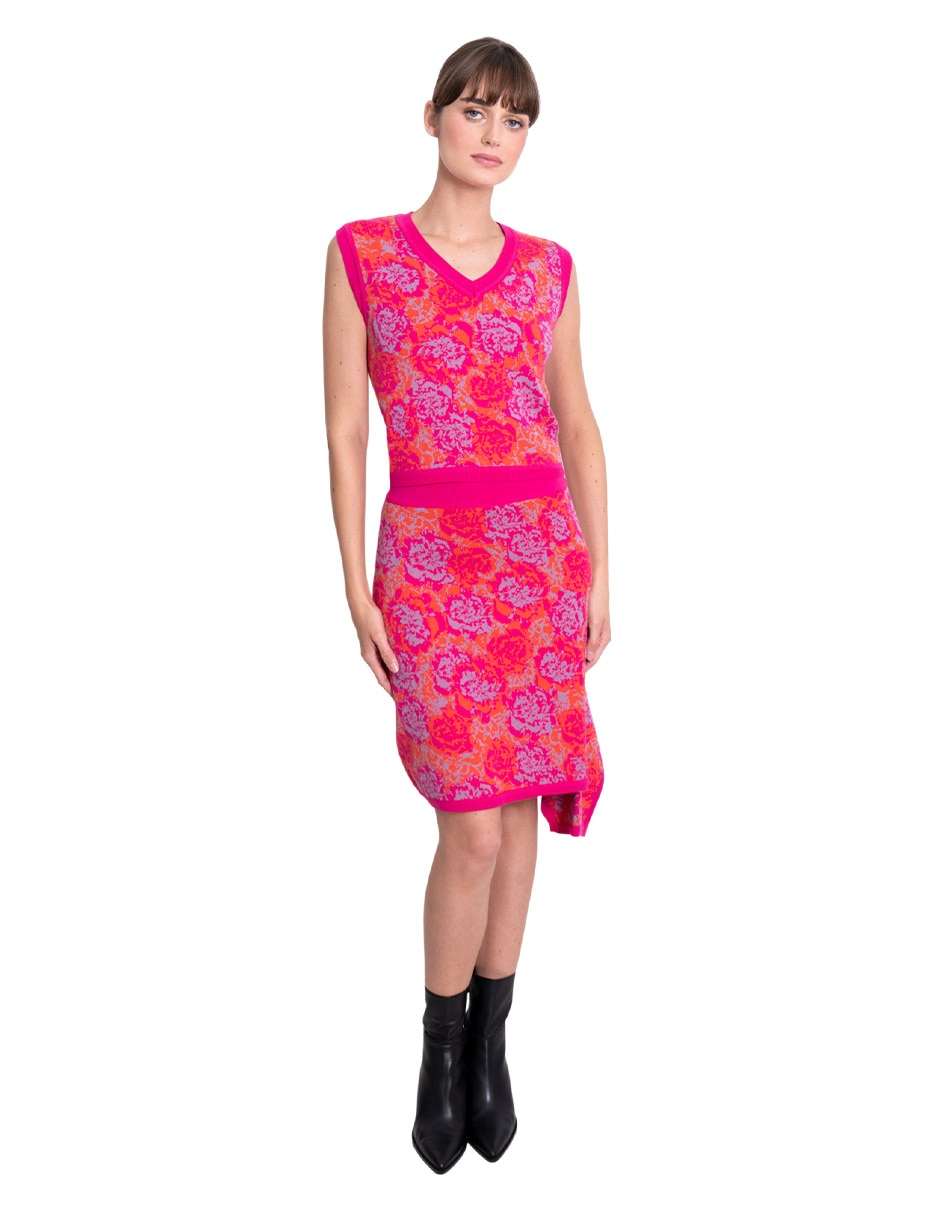 Falda midi Cempasúchil con pretina 3