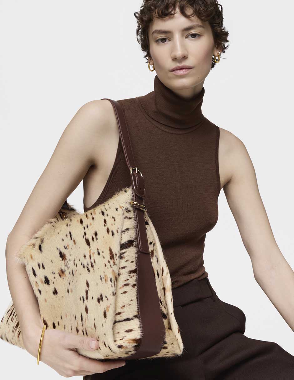 Bolsa Shoulder Fold de piel para mujer 8