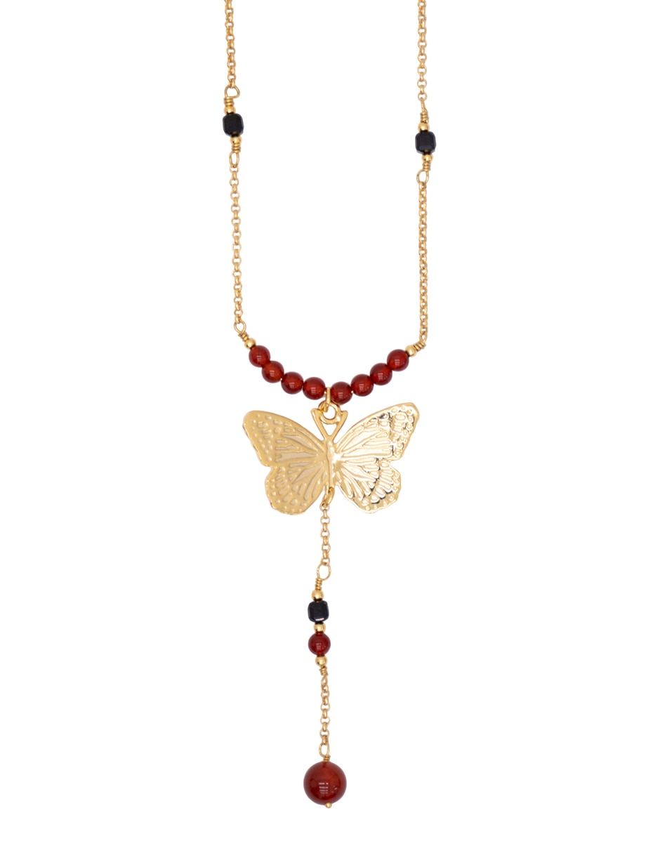 Collar de mariposa chapa de oro 18 K Collar de mariposa chapa de oro 18 K