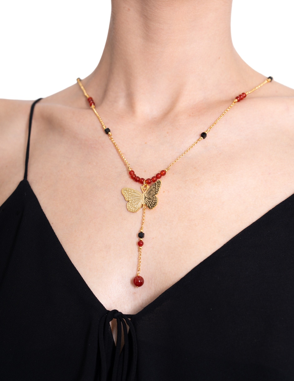 Collar de mariposa chapa de oro 18 K 3