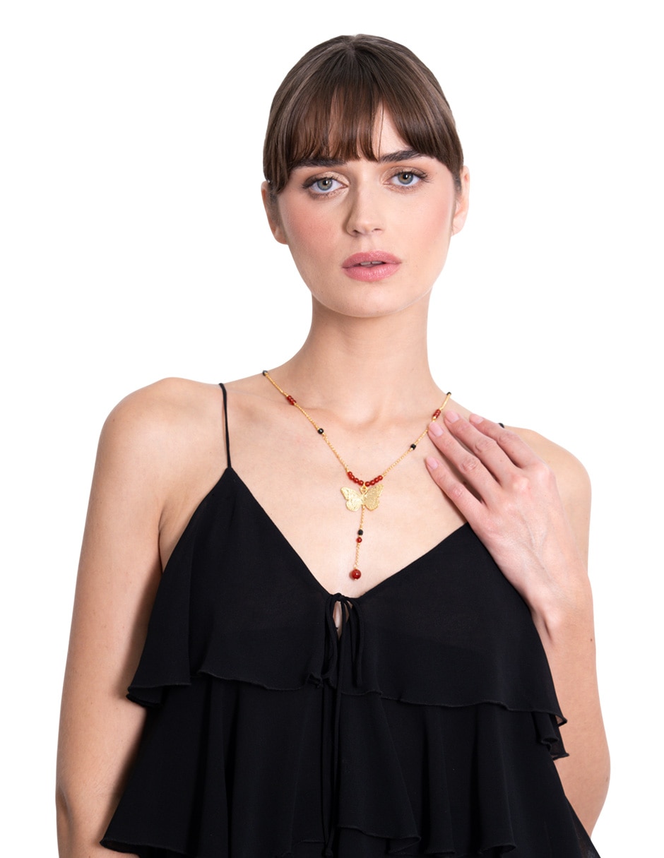 Collar de mariposa chapa de oro 18 K 4