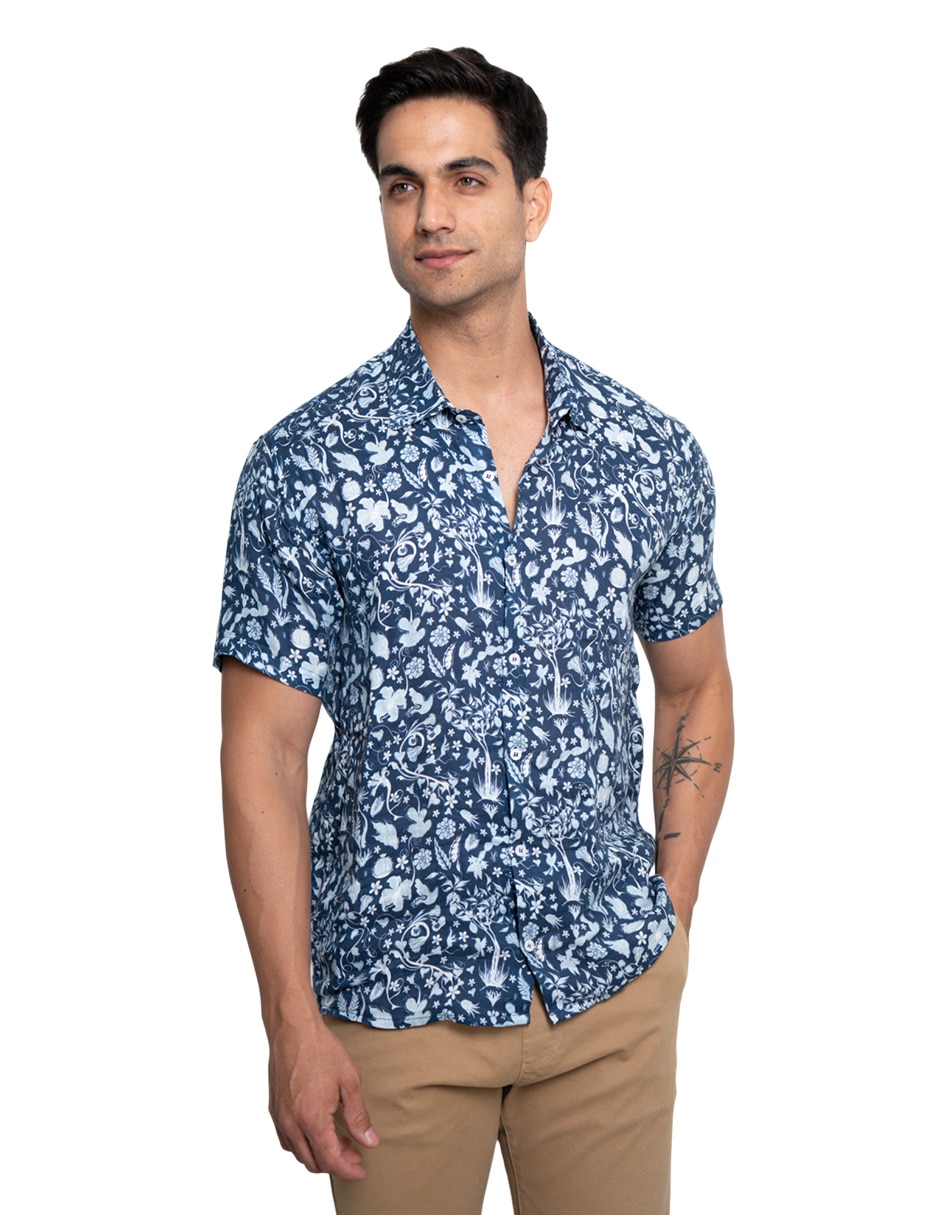 Camisa casual manga corta para hombre