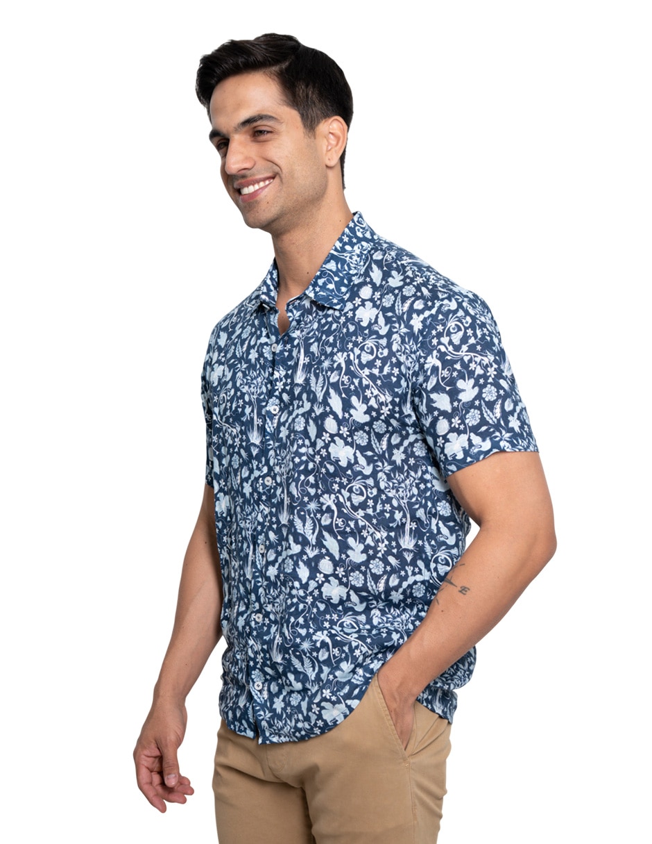 Camisa casual manga corta para hombre 4