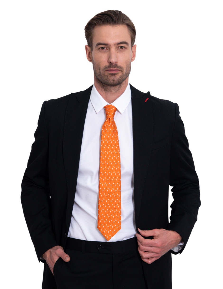 Corbata regular de seda estampada para hombre 3