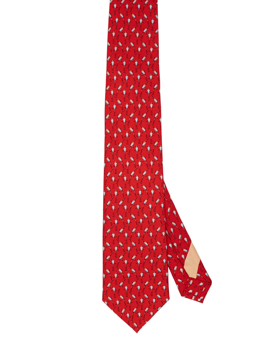 Corbata regular de seda estampada para hombre