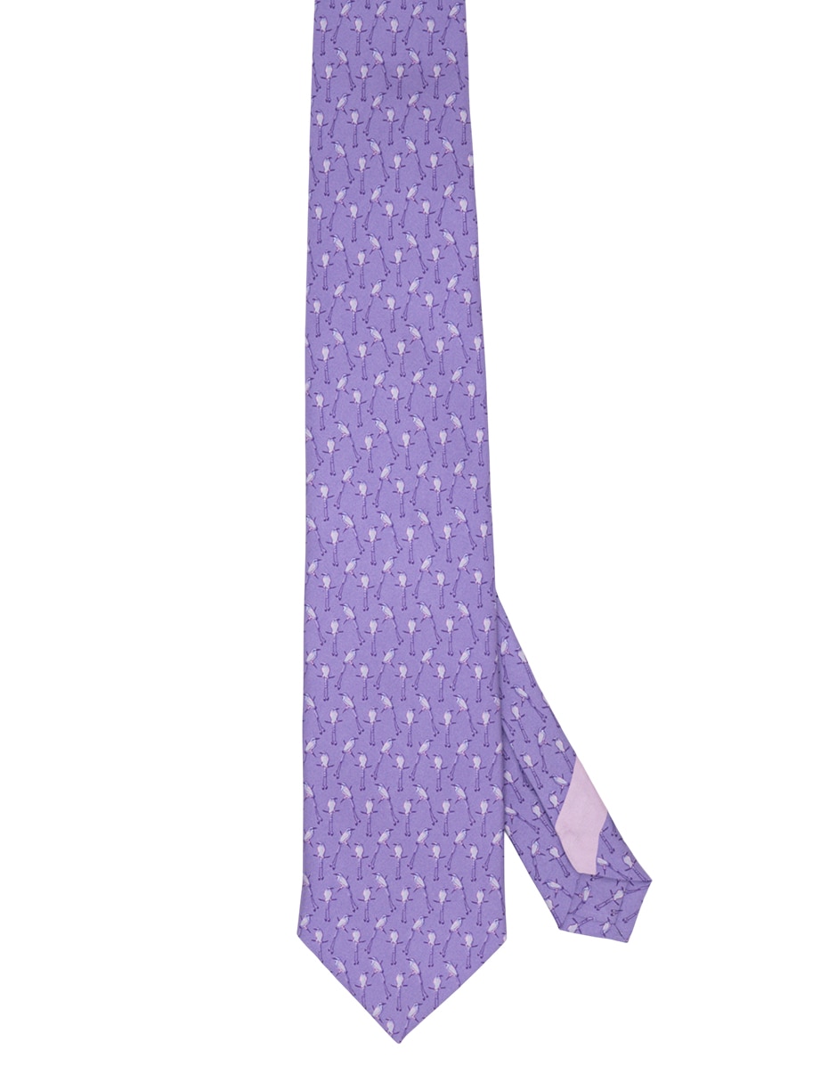 Corbata regular de seda estampada para hombre