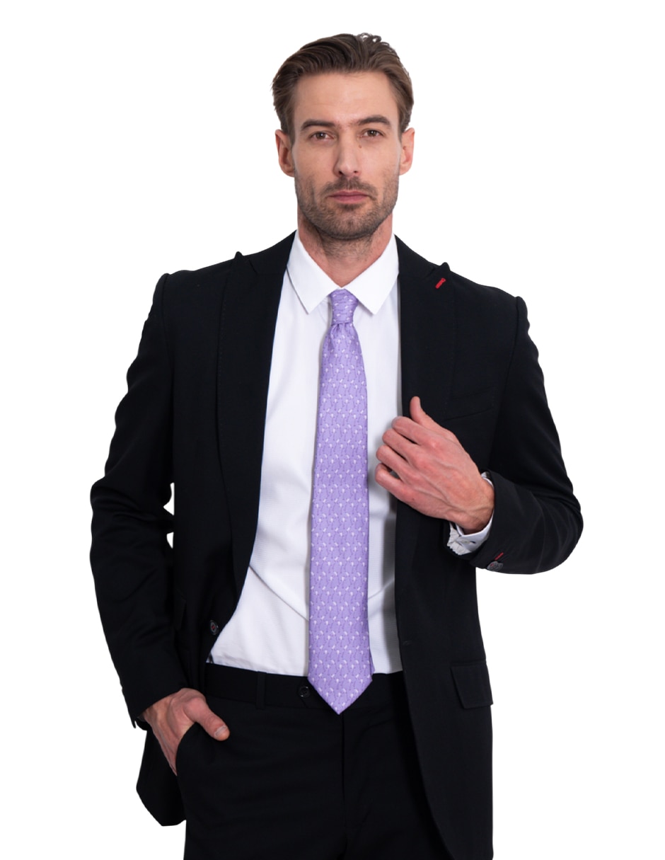 Corbata regular de seda estampada para hombre 3