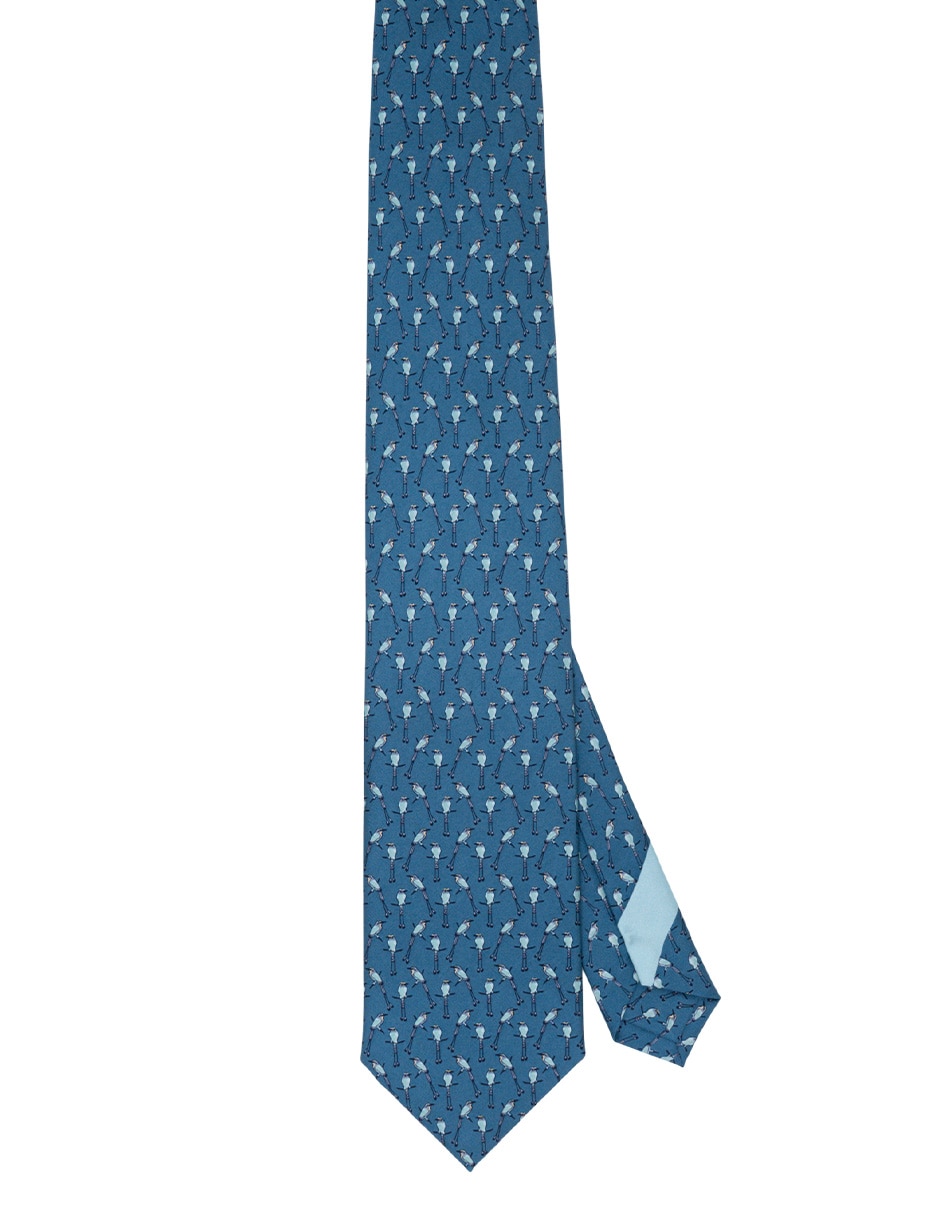 Corbata regular de seda estampada para hombre