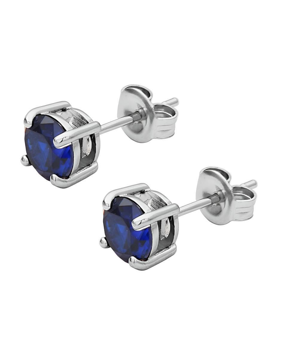 Aretes redondos de plata P 925 zafiro Aretes redondos de plata P 925 zafiro