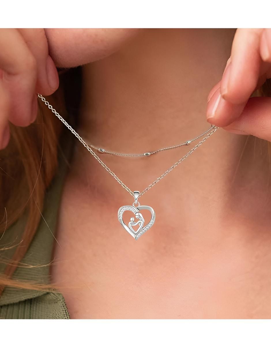 Collar de corazón de plata P 925 3
