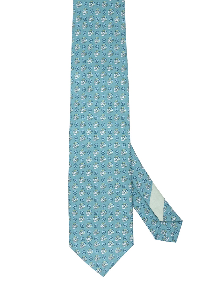 Corbata regular de seda estampada para hombre