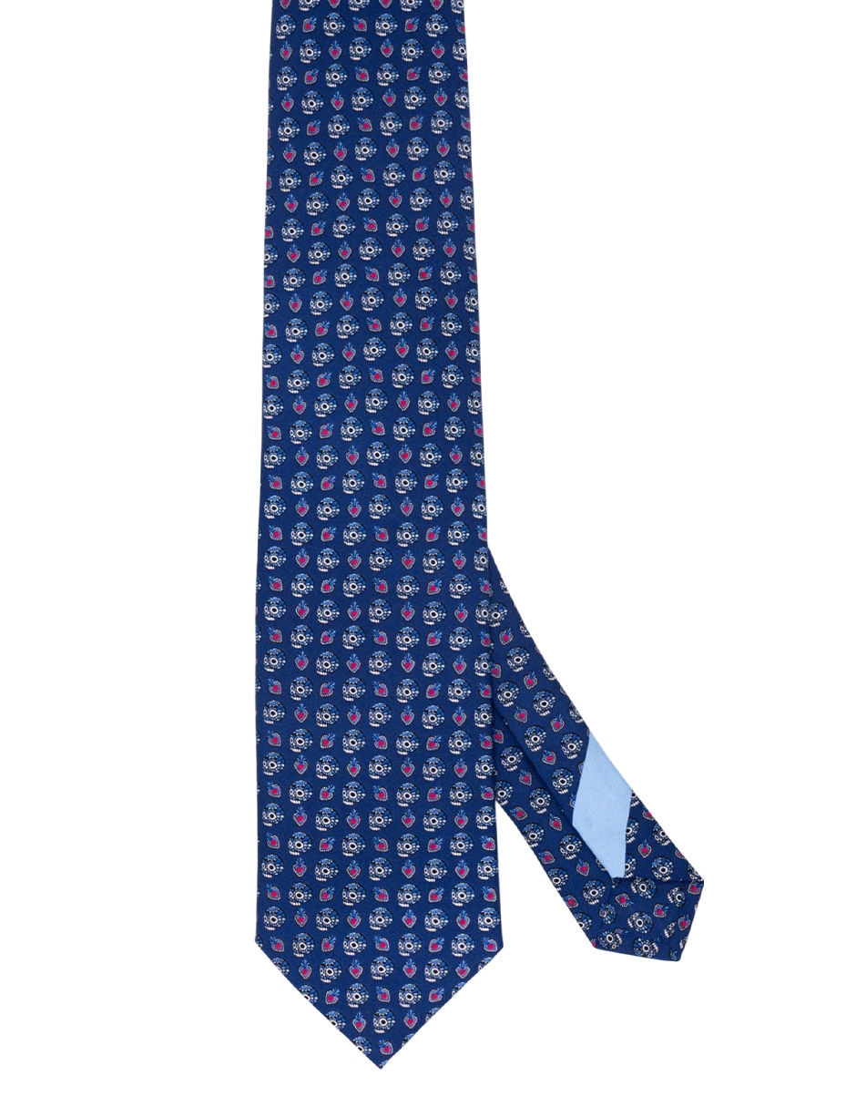 Corbata regular de seda estampada para hombre