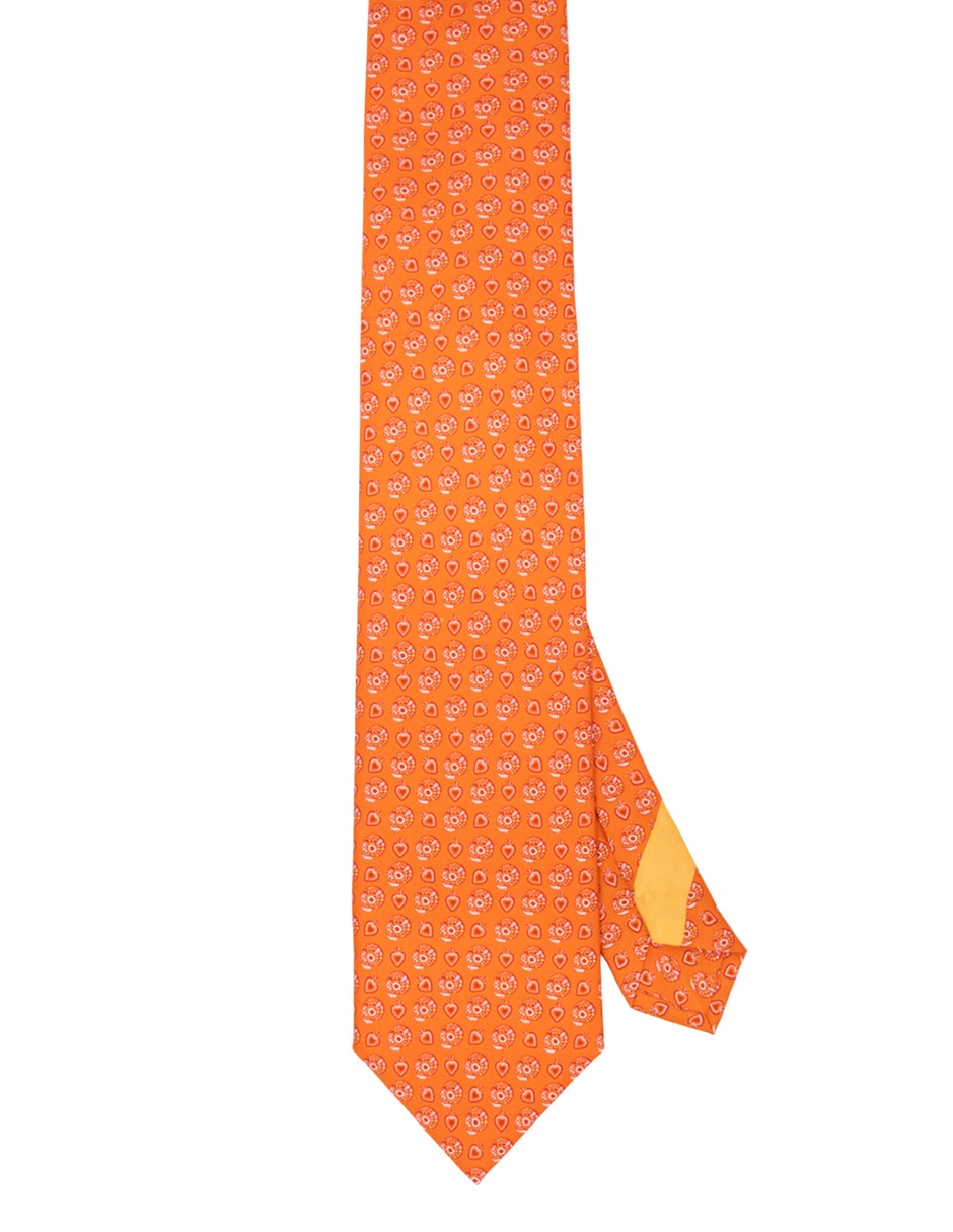 Corbata regular de seda estampada para hombre