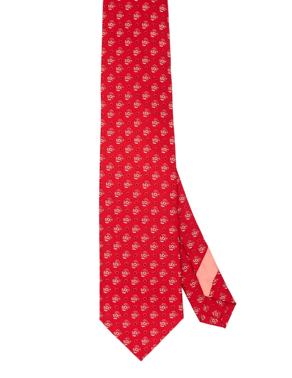 Corbata regular de seda estampada para hombre