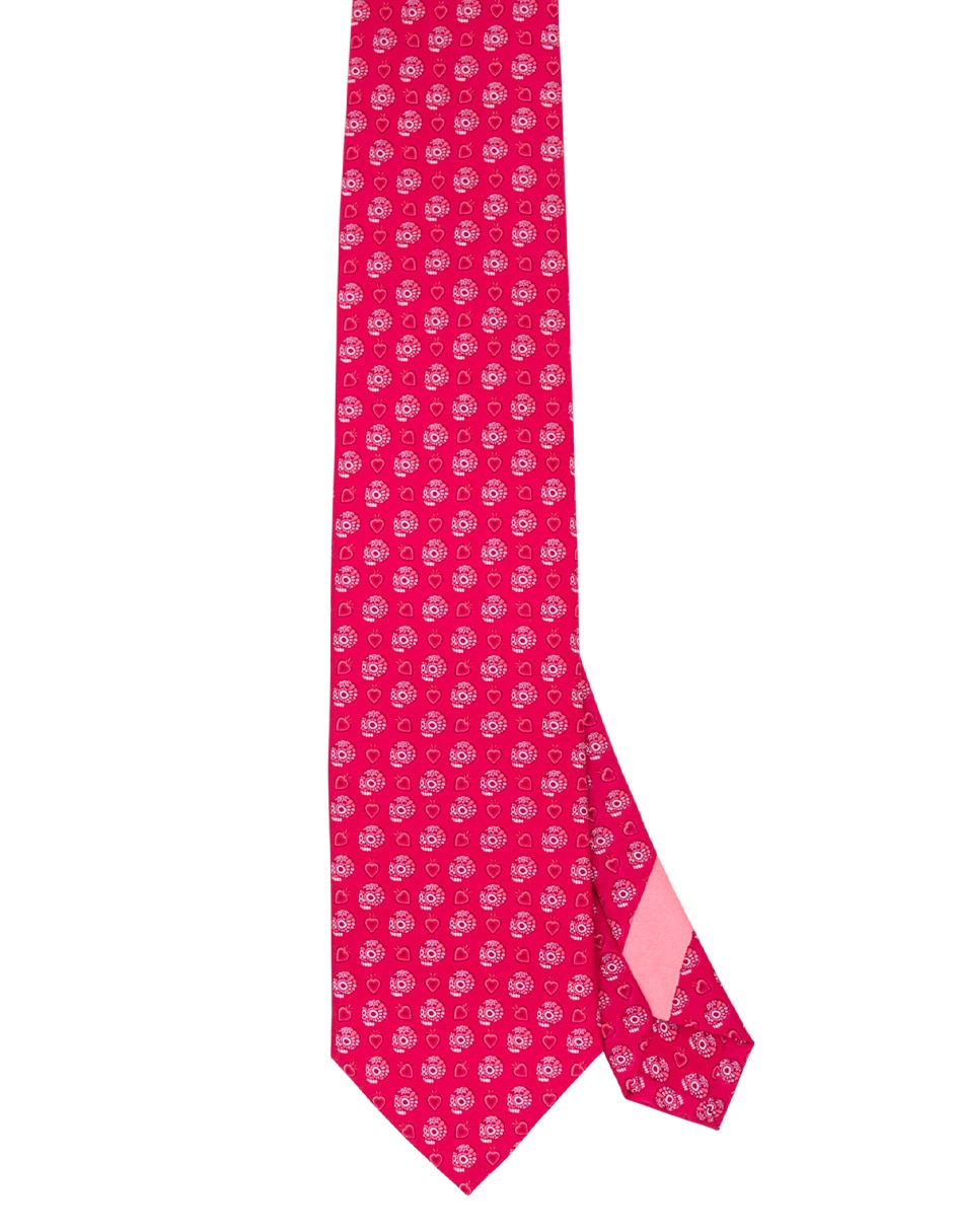 Corbata regular de seda estampada para hombre