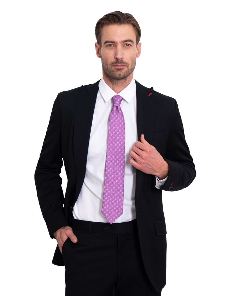 Corbata regular de seda estampada para hombre 4