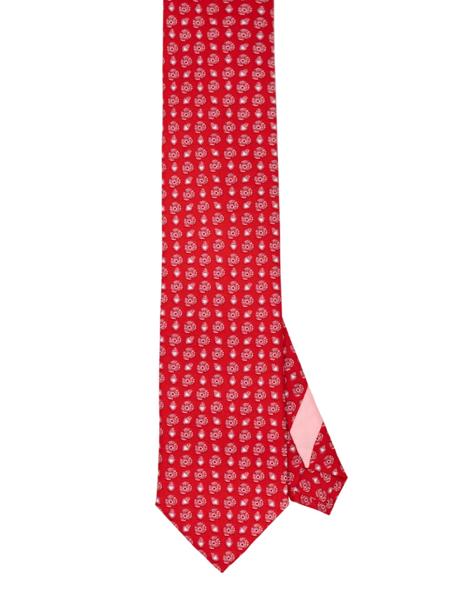 Corbata regular de seda estampada para hombre