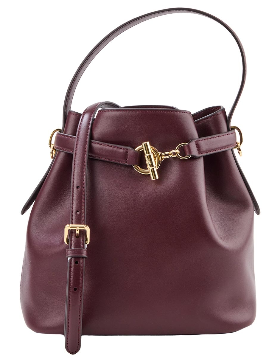 Bolsa bucket de piel para mujer