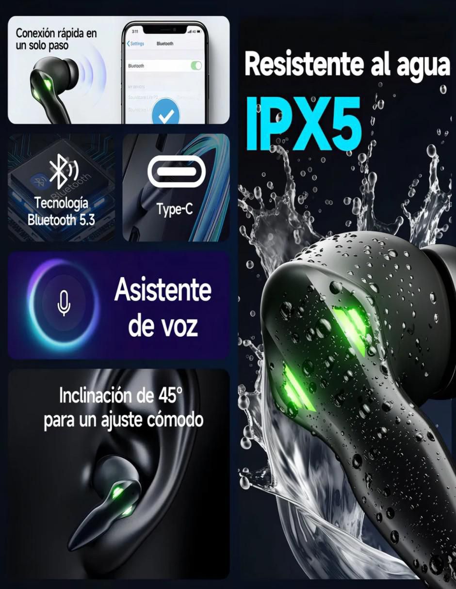 Audífonos gamer inalámbricos con cancelación de ruido 5