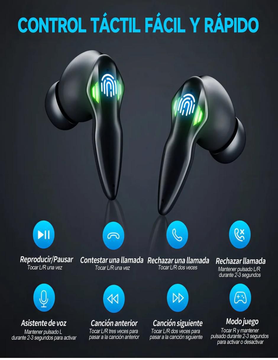 Audífonos gamer inalámbricos con cancelación de ruido 6