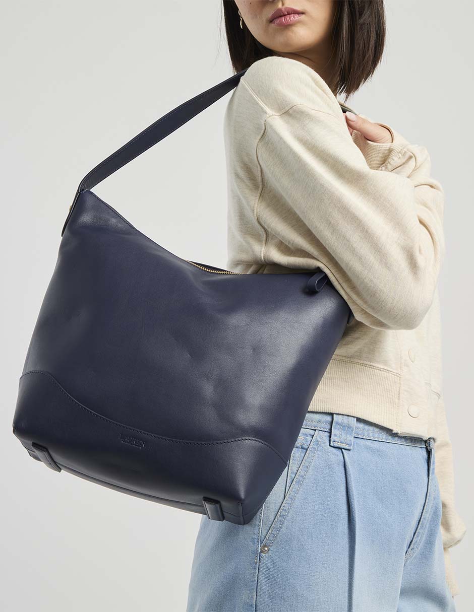 SATCHEL PIEL CI, UNITALLA, AZUL MARINO