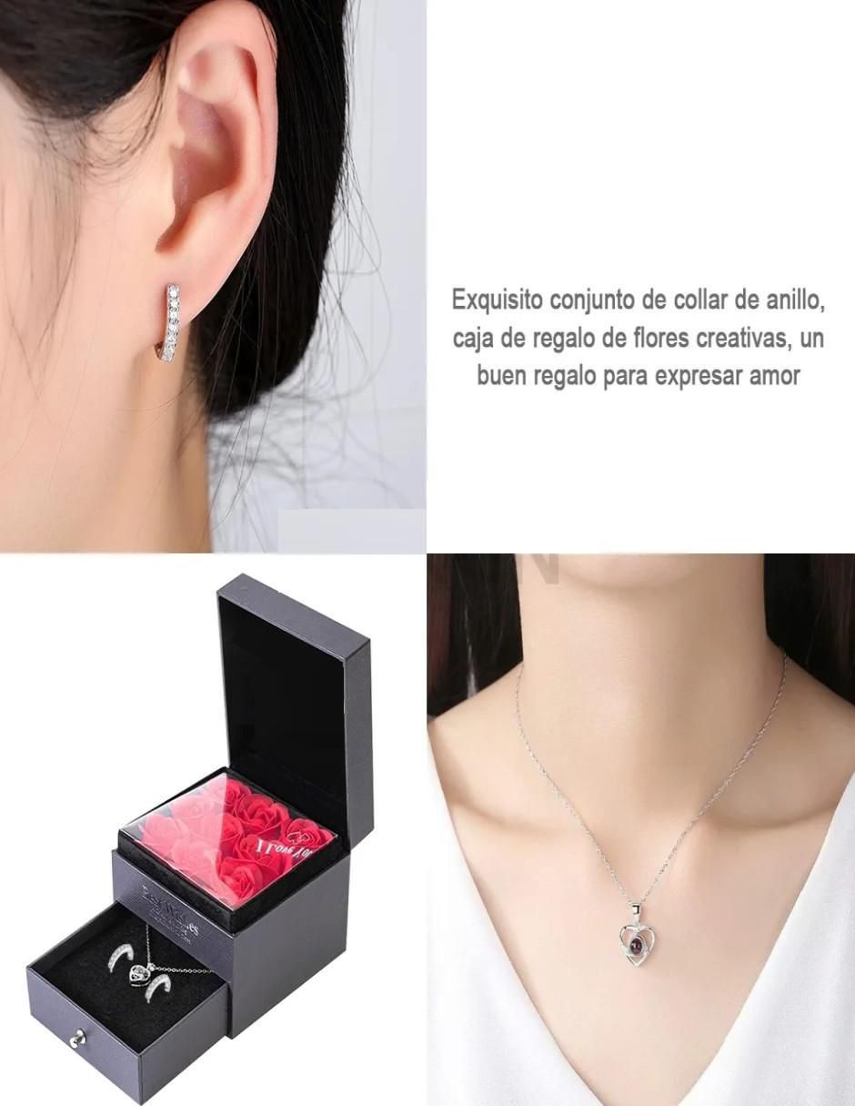 Aretes y collar de corazón 3