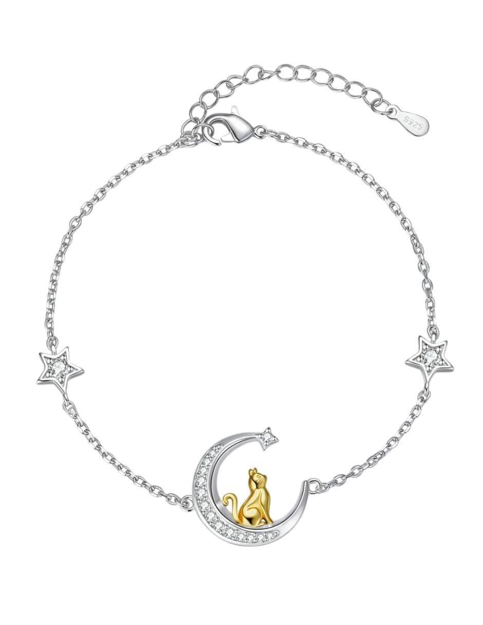 Pulsera de plata con circonita acabado brillante