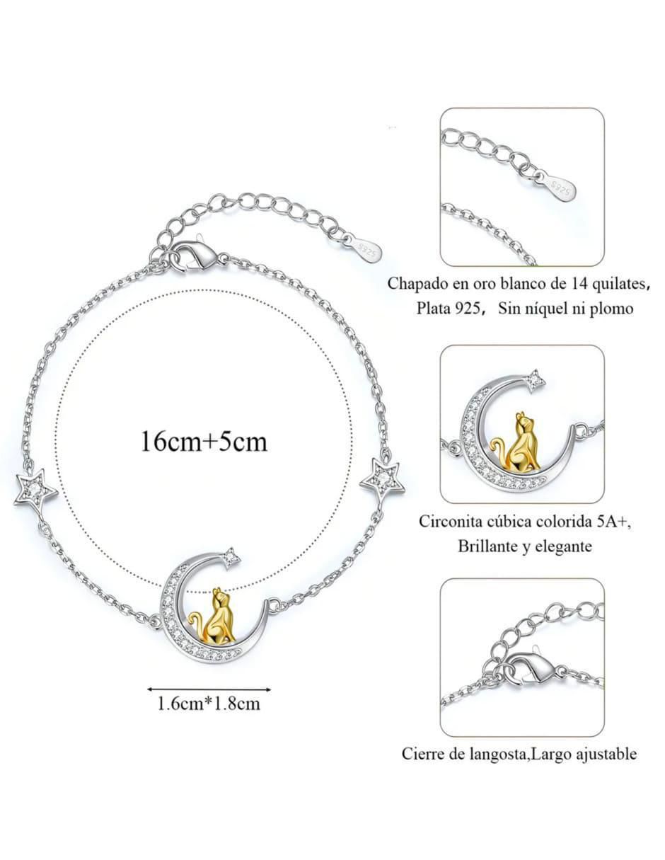 Pulsera de plata con circonita acabado brillante 3