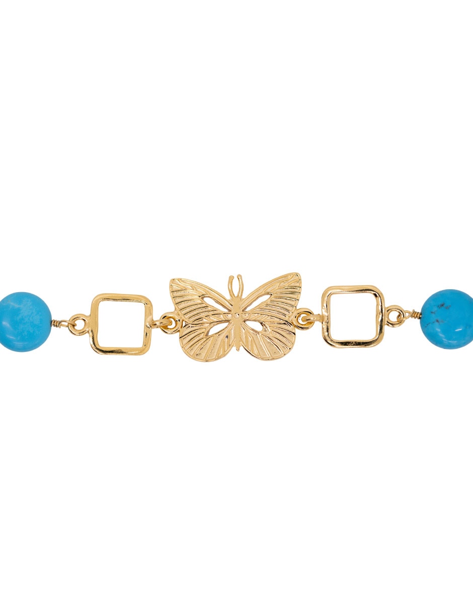 Pulsera turquesa Mariposa con acabado 3