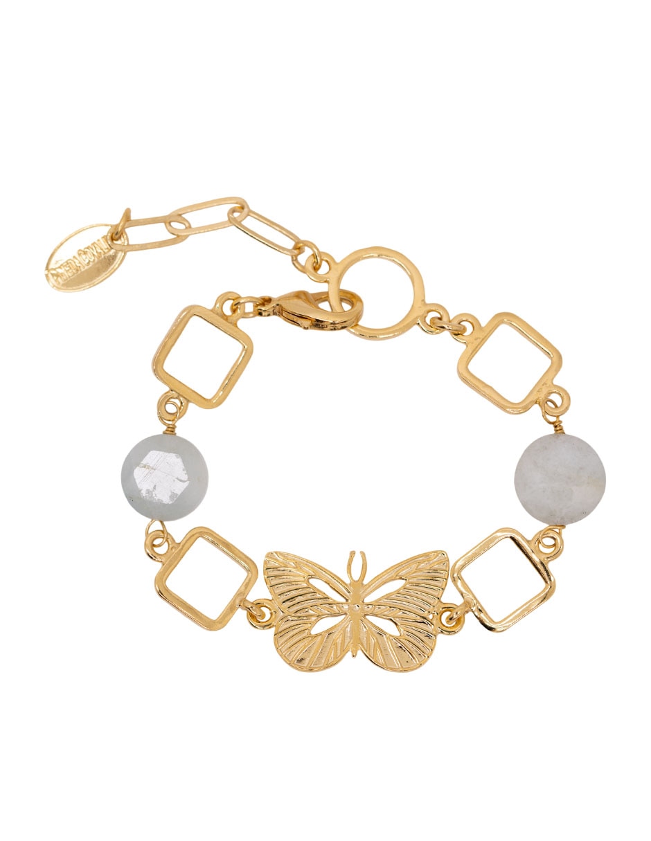 Pulsera con piedra lunar Mariposa con acabado