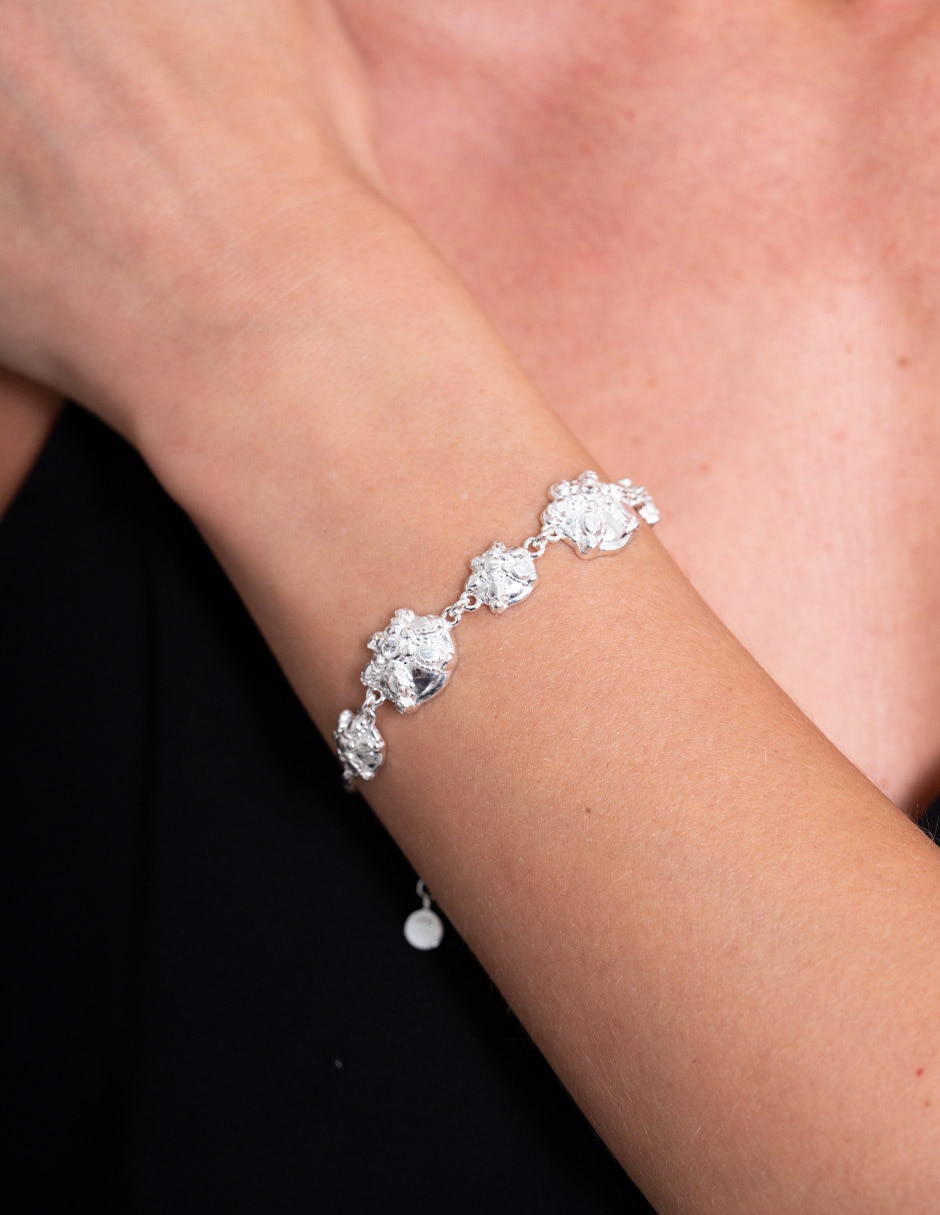 Pulsera de plata con zirconia P 925 Muertos con acabado 3