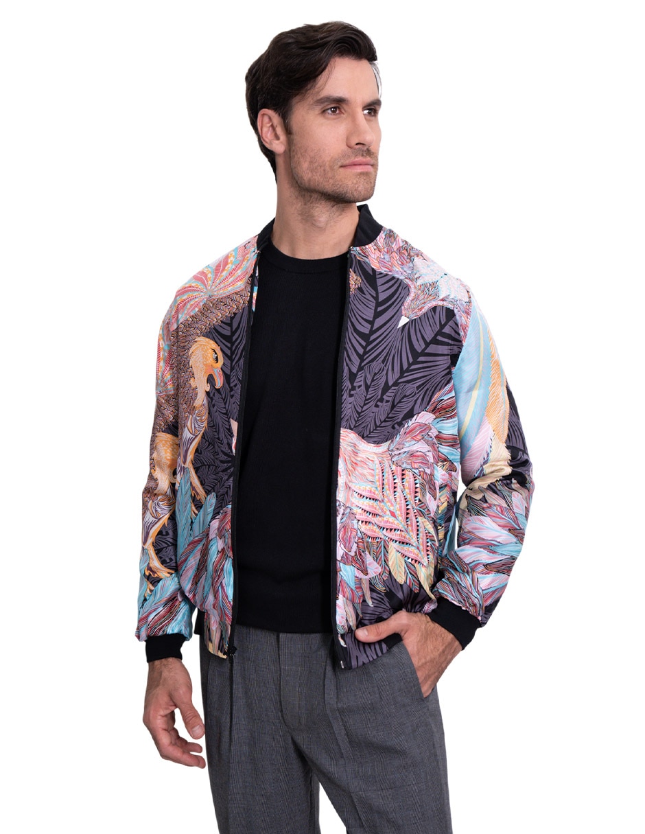 Chamarra bomber con bolsillos para hombre 7